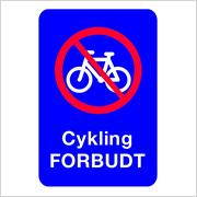 Cykling forbudt